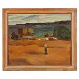 Open Field by William S. Schwartz, Oil on board, sold Jan 2022