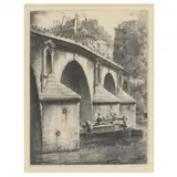 Le Pont Marie, Paris , With Special Dedication by Louis Orr, Etching on cream wove paper, sold Jan 2022
