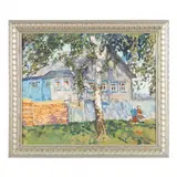 House Under a Birch Tree by Nikolay Smirnov, Oil on canvas, sold Jan 2022