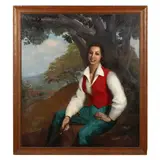 Portrait of Norah Adrianza Troconis by Lucio Rivas Bertol, Oil on canvas, sold Jan 2022