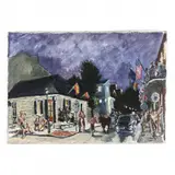 Decadence Festival, Bourbon Street (New Orleans) by Wendell Haynes, Oil on canvas, sold Jan 2022