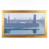 European Bridge by Fabio Rieti, Oil on canvas, sold Dec 2021