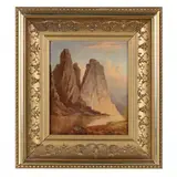 Landscape with Rock Formations by Carl Christian Brenner, Oil on artist's board, sold Dec 2021