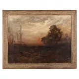 Landscape at Sunset by Edward Gay, Oil on canvas (lined), sold Dec 2021