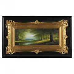 Sunlit Beeches by Harvey Joiner, Oil on canvas, sold Dec 2021