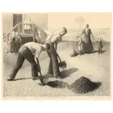 Tree Planting Group by Grant Wood, Lithograph, sold Dec 2021