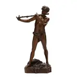 L'Improvisateur by Félix Charpentier, Patinated cast bronze, sold Dec 2021