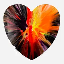 Heart Spin Painting by Damien Hirst, 2009, acrylic on paper, sold Aug 2024
