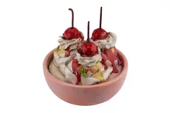 Untitled by Jeff Nebeker, ceramic ice cream sundae sculpture. Measures 6.5, offered Aug 2026