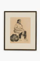 Taos Six by Robert Daughters, charcoal on paper, offered Sep 2026