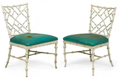 Untitled by Phyllis Morris, cast aluminum outdoor side chairs, offered Jun 2026