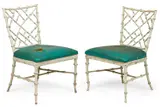 Untitled by Phyllis Morris, cast aluminum outdoor side chairs, offered Jun 2026