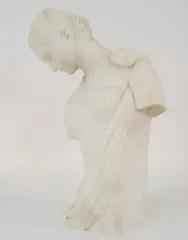 Untitled by Guglielmo Pugi, marble 3/4 bust of a lady, offered Mar 2026