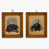 Portraits of a Married Couple by Theodor Böhme, watercolor, offered Mar 2026