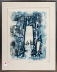 Cityscape by Max Günther, 1961, lithograph, sold Nov 2025