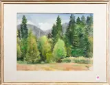 California Forest by Michel Kady, 1962, watercolor, sold Nov 2025