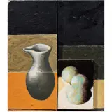 Gold for G by Scott Seaboldt, 1991, mixed media on board, sold Nov 2025