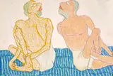 Yogi Chat / Entangled Dialogue by Amit Ambalal, Pencil and watercolour on paper, sold Jun 2022