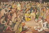 A Pathare Prabhu Wedding Ceremony by Mahadev Viswanath Dhurandhar, 1944, Watercolour on paper, sold Sep 2022