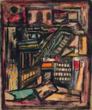 Untitled by Krishnaji Howlaji, Ink and pastel on paper, sold Feb 2023