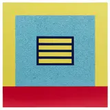 Blue prison by Peter Halley, 2007, Acrylique, peinture fluorescente, acrylique nacrée et Roll-a-Tex sur toile, sold Apr 2026