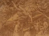 Dante et Virgile au tribunal de Minos, le deuxième cercle de l'Enfer réservé aux péchés de luxure ; cinquième chant de l'Enfer de Dante by Jacopo Ligozzi, Plume et encre brune, lavis brun et rehauts d'or, sold Mar 2026