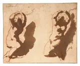 Deux études pour Andromède by Jan de Bisschop, Plume et encre brune, lavis brun et sanguine, sold Mar 2026