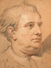 Etude de tête d’homme by Charles André van Loo, Trois crayons et estompe, sold Mar 2026