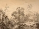 Adam et Ève au paradis by Jean-Jacques Lagrenée, Lavis de bistre sur traits de crayon noir, sold Mar 2026