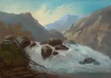Paysage montagneux au torrent by Élisabeth Louise Vigée Le Brun, Pastel sur papier marouflé sur carton, sold Mar 2026