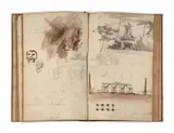 Un album d’études comprenant 200 pages, commencé à Paris en 1780 et utilisé en Italie de 1786 à 1788 by Antoine Laurent Thomas Vaudoyer, Plume et encre brune et noire, sanguine, lavis, crayon noir, techniques mixtes, sold Mar 2026