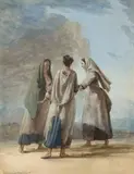 Trois Palermitaines discutant by Jean-Pierre Houël, Aquarelle gouachée sur traits de crayon, sold Mar 2026