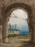Voûte en ruine se détachant sur le ciel by Jean-Pierre Houël, Aquarelle gouachée, sold Mar 2026