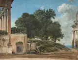 Halte à l’abreuvoir au pied du temple de Saturne dans le forum romain by Jean-Pierre Houël, Aquarelle gouachée, sold Mar 2026