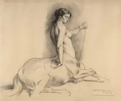 Centaure by Eugène Fromentin, Trois crayons, sold Mar 2026