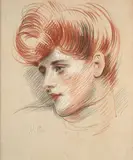 Portrait de la modiste Louise Chéruit by Paul César Helleu, Trois crayons, sold Mar 2026