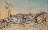 Route de campagne en hiver, 1885 by Johan Jongkind, Aquarelle gouachée sur traits de crayon, sold Mar 2026