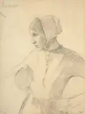 Portrait d'Isabelle de profil by Henri Le Sidaner, Crayon noir, sold Mar 2026
