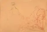 Etude pour 'Hamlet et Horatio devant les fossoyeurs' by Eugène Delacroix, Crayon noir, estompe et sanguine, sold Feb 2026