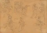 Etude de costumes by Eugène Delacroix, Crayon noir sur calque, doublé, sold Feb 2026