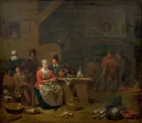 Intérieur de cuisine by Jan Baptist Lambrechts, Huile sur toile, sold Feb 2026