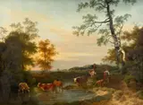 Le passage du gué by Philippe Jacques de Loutherbourg, Huile sur toile, sold Feb 2026