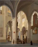 Intérieur d’église by Joseph-Chrétien Nicolié, Huile sur panneau, sold Feb 2026