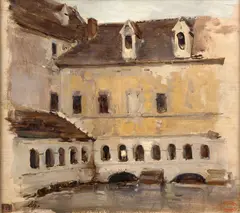 Le moulin à eau by Eugène Isabey, Huile sur papier marouflé sur toile, sold Feb 2026