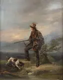 Chasseur et son chien by Domenico Induno, Huile sur toile (Toile d'origine), sold Feb 2026