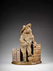 Ours fumeur d’opium by Christophe Fratin, Bronze à patine brun clair richement nuancé, sold Feb 2026