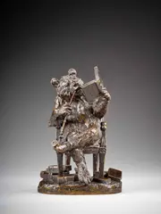 Ours fumeur d’opium by Christophe Fratin, Bronze à patine brun richement nuancé, sold Feb 2026