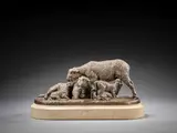 Famille de moutons by Isidore Bonheur, Bronze à patine argentée, sold Feb 2026