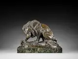 Lion au serpent (Lion des Tuileries) by Antoine-Louis Barye, Bronze à patine brune, sold Feb 2026
