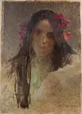 Portrait de jeune fille by Ernest Laurent, Huile sur toile (Toile d'origine), sold Feb 2026